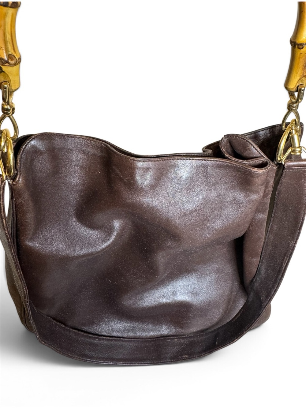 Gucci Bamboo Bar Brown Leather Shoulder Bag - Picture 5 of 10